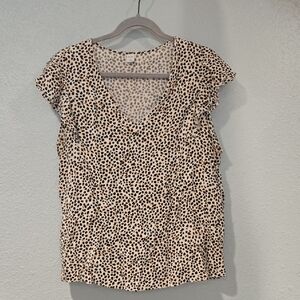 Old Navy Leopard Print V-Neck Blouse